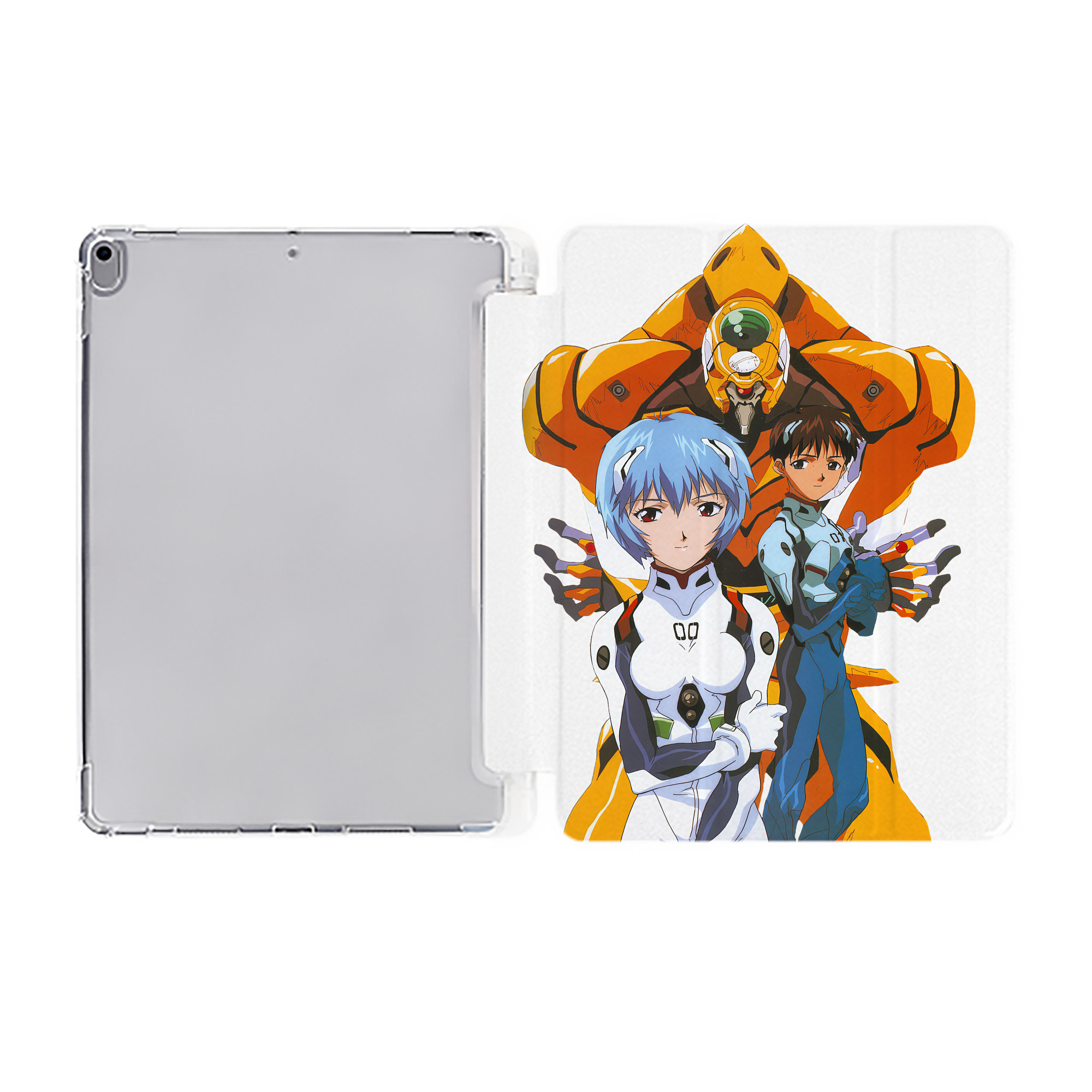 （画像用） EVA 新世紀エヴァンゲリオン IPad ケース ペン収納付き 三つ折りスタンド PUレザー×シリコン 対応機種9.5/10.5/10.9インチ